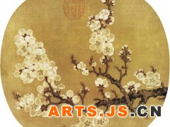 028 《杏花图》
宋 赵昌 绢本设色 纵25.2厘米 横27.3厘米 台湾故宫博物院藏

    赵昌, 字昌之, 剑南(今四川省)人, 生卒年不详, 主要活动于北宋前期。他工画花卉, 兼草虫。他继承了其师深入观察花卉的创作方法和笔迹轻利、设色鲜艳的画风。他常在清晨朝露未干时, 绕栏谛视花卉姿容情态, 手调色彩当场画之, 他以能为花卉传神著称, 常自号“写生赵昌”。《杏花图》形象秀雅清俊,设色古秀沉着,杏花娇而不艳,媚而不俗,花朵盛开而迎风招展,是宋代画家所流行的折枝画法。 