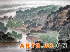 名家字画 南京书画家 江苏国画院 汤知辛 新金陵四十八景 石头城 69*46图1
