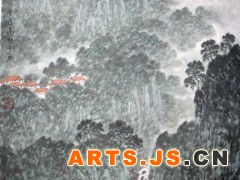 名家字画 南京书画家 江苏国画院 汤知辛 雁荡夏色图 69*46图1