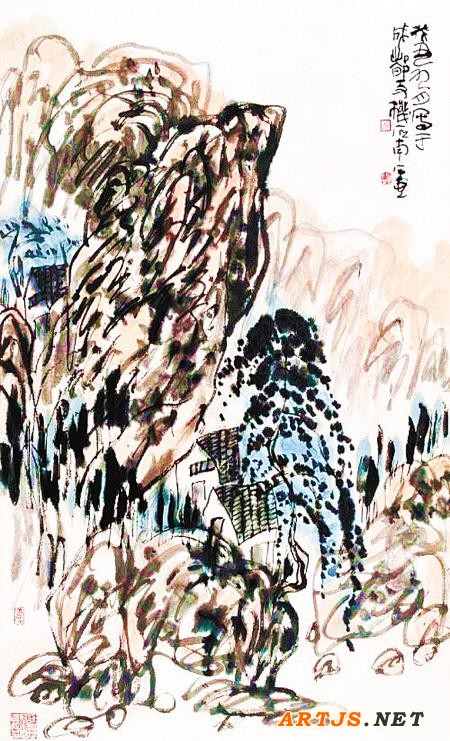 陈子庄《支矶石图》