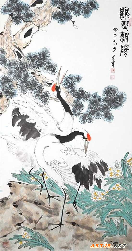 央视主播朱军首次台北书画展 绘画得到同仁赞赏