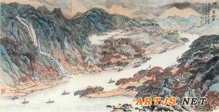 宋文治《峡江高秋》