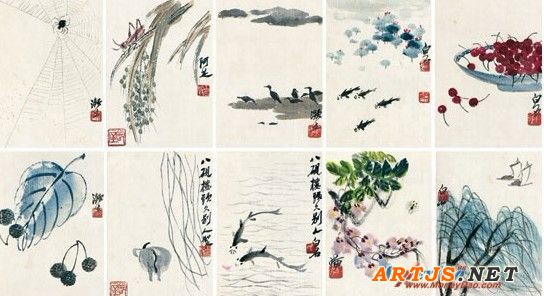 齐白石(1864-1957) 聚珍十开册 成交价：4312.5万元（资料图）