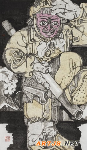 《山寨的之孙悟空》110<em></em>x65cm纸本水墨2014年